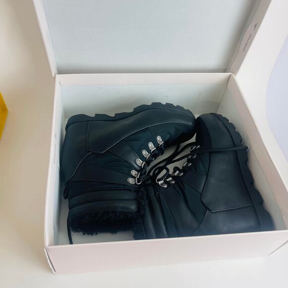 JustFab Kamryn Ankle Wedge Boots Black LaceUp Platform High Heel For Women Size7 - Picture 4 of 10